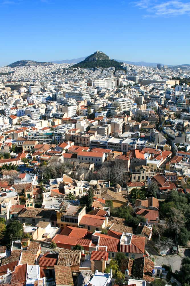 Vista sulla città di Atene