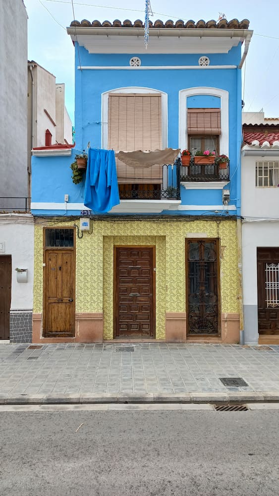 Una casa di Cabañal, l'ex villaggio di pescatori
