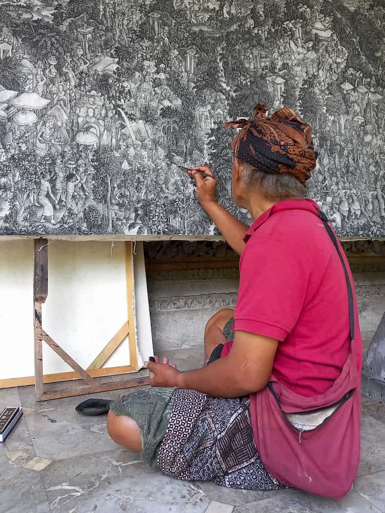 Artista al museo ARMA di Ubud, Bali