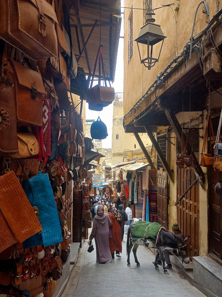 Vicolo della medina con un asinello