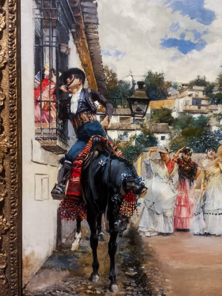 cosa c'è di bello a malaga: un dipinto che raffigura il corteggiamento al museo carmen thyssen